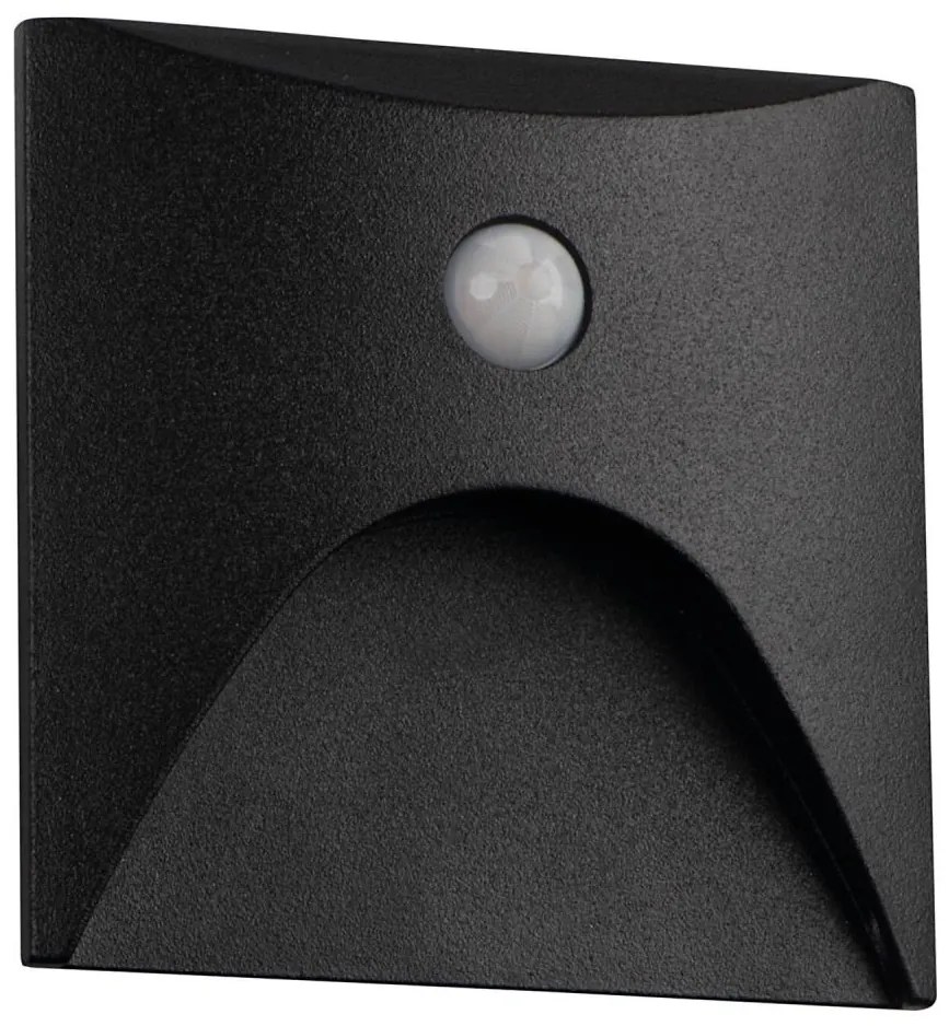 Kanlux 39130 - LED lépcsőlámpa érzékelővel EXIN 2,5W/230V 3000K IP65 fekete, szögletes