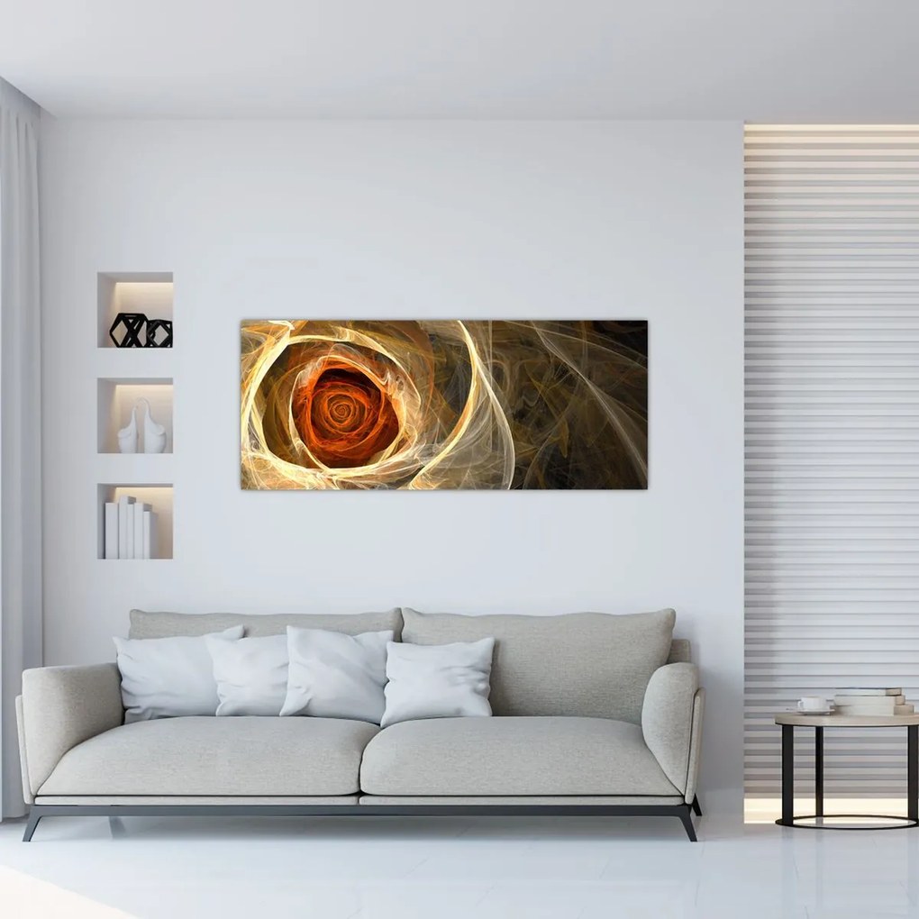 Kép - Absztrakt rózsák tüzes színekben (120x50 cm)