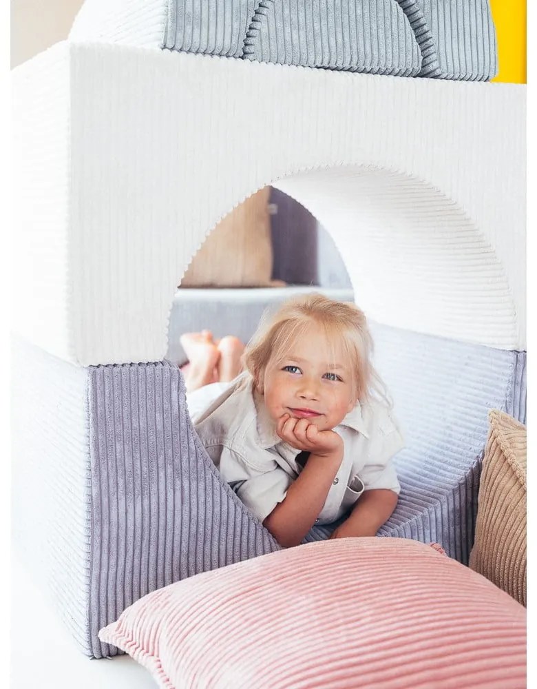 Kék kordbársony habszivacs játszótér 75x49x37 cm Rainbow Montessori – Wigiwama