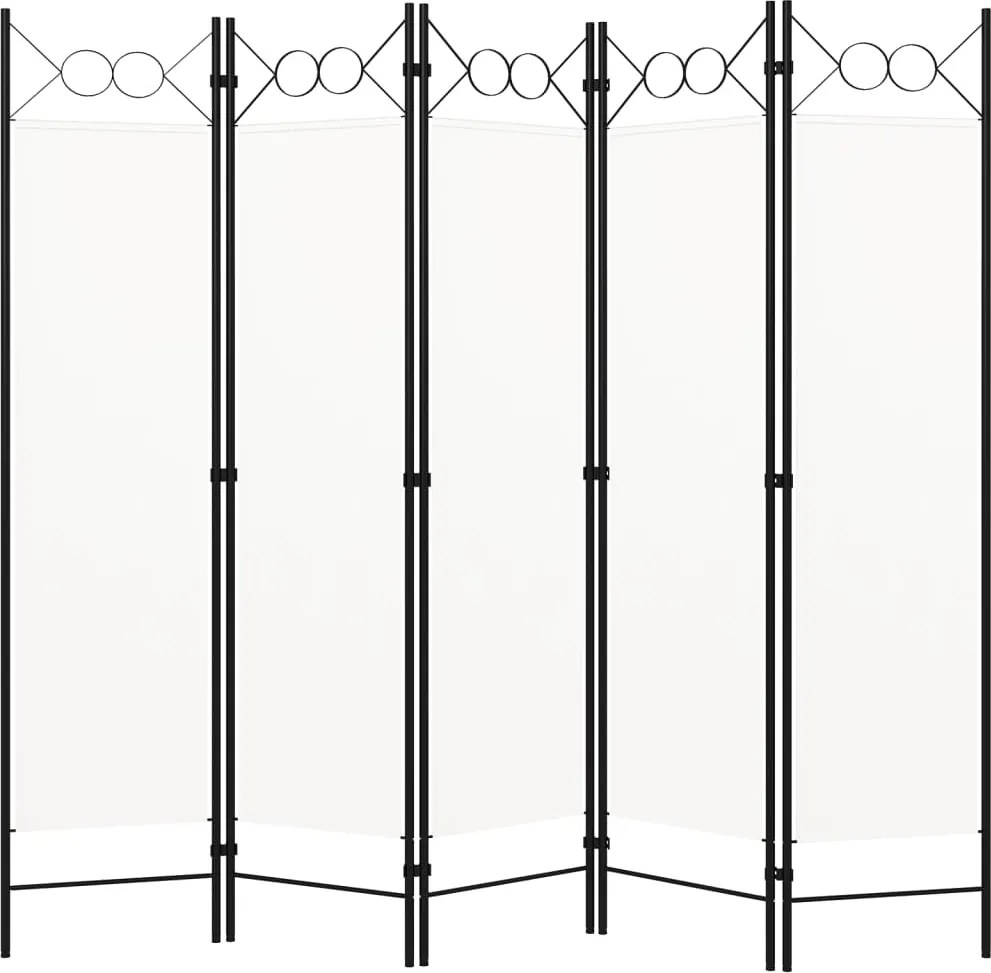 vidaXL fehér 5 paneles paraván 200 x 180 cm
