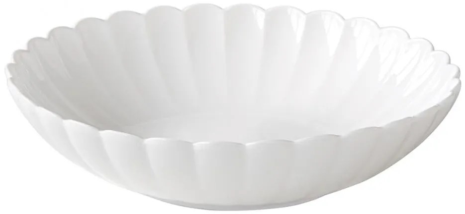 Fehér prémium porcelán mélytányér hullámos Easy Life Lifestyle