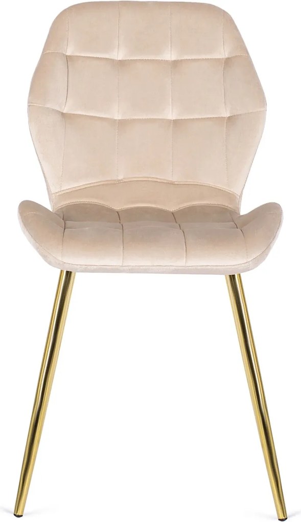 Krzesło LUCKY Kremowe Welurowe