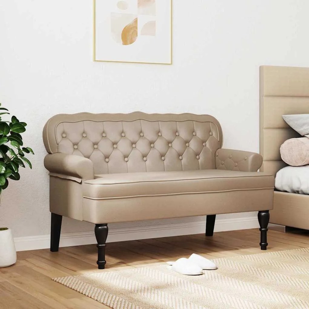 Chesterfield Pad Cappuccino 119.5 x 64.5 x 75 cm Műbőr
