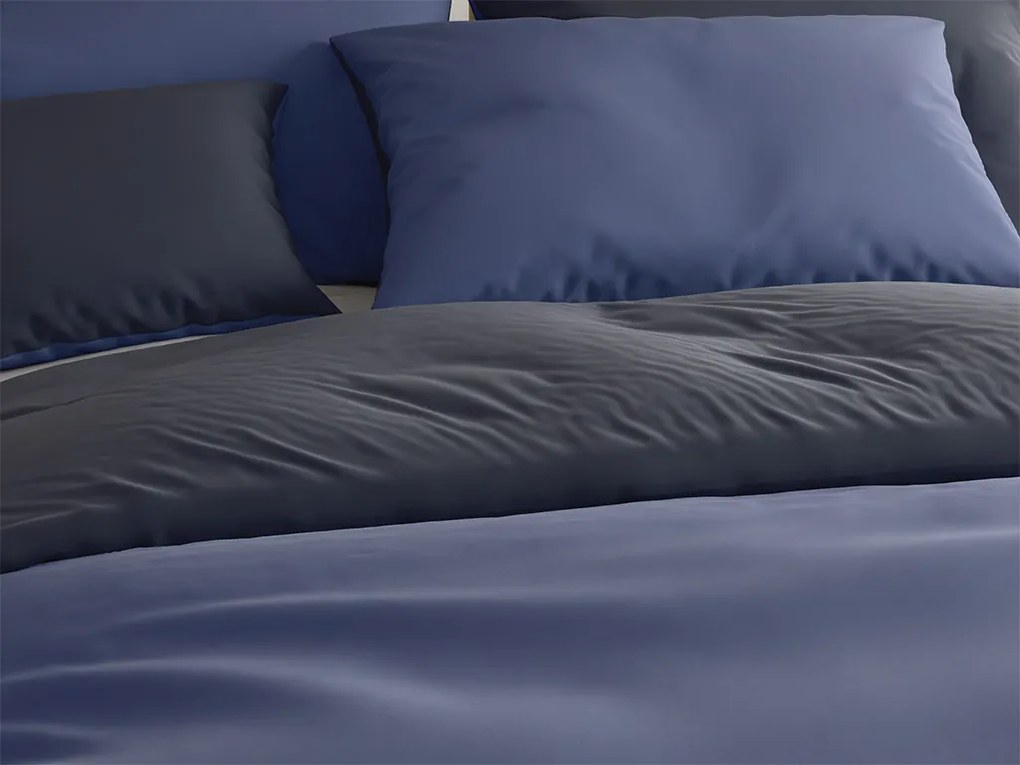 Pamut ágynemű MONOCHROMATIC szürke-kék Ágyneműhuzat mérete: 70 x 90 cm | 140 x 200 cm