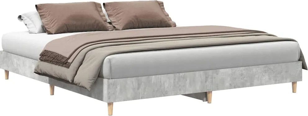vidaXL betonszürke szerelt fa ágykeret matrac nélkül 180 x 200 cm