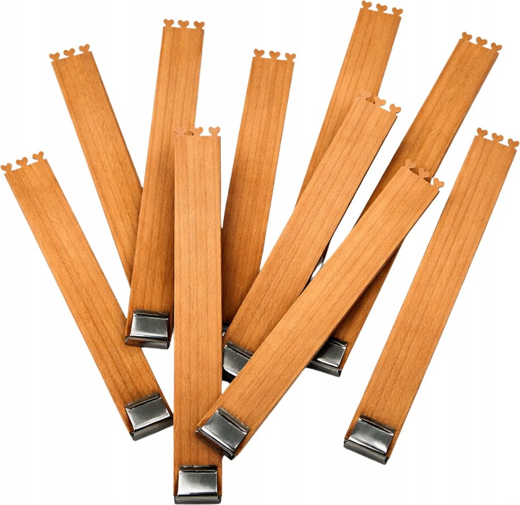 Fa Kanóc Gyertyatartó Állvánnyal Díszített Szívek 18x135mm 10db-os szett