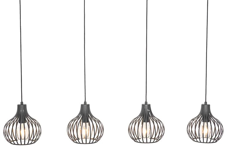 Modern lógólámpa fekete 4-lámpás - Saffira