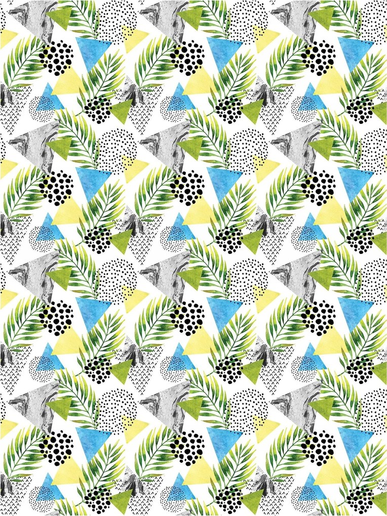 Flizelin fotótapéta Trópusi geometria Absztrakt Levelek 184x254 +ragasztó