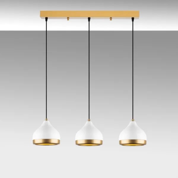 Kábelcsillár YILDO 3xE27/40W/230V fehér/arany