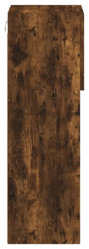 füstös tölgy színű TV-szekrény LED-világítással 30,5x30x90 cm
