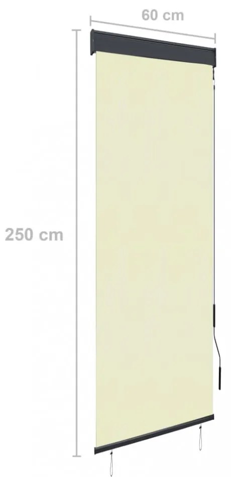 krémszínű kültéri roló 60 x 250 cm