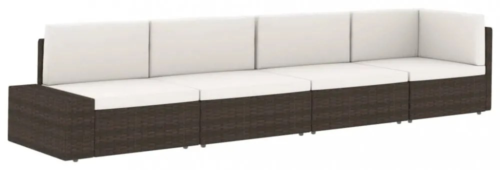 szürke polyrattan sarokkanapé-elem