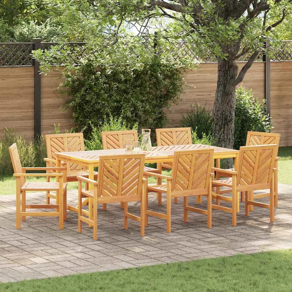 Kerti étkező székek 8 pcs Barna 59 x 62.5 x 89 cm tömör akácfa