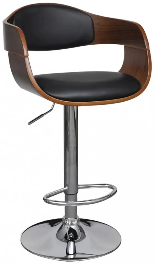 3052716 Bar Stools 2 pcs Black Bent Wood and Faux Leather (2x241053)