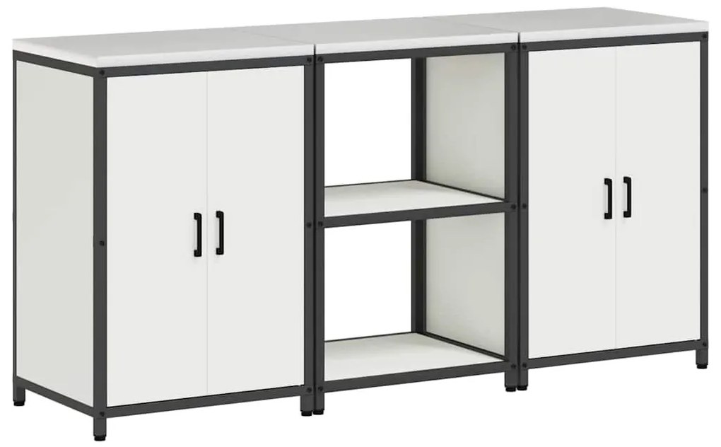 Konyhai Tároló Készlet polcokkal 3 pcs Fehér 180 x 50 x 92 cm