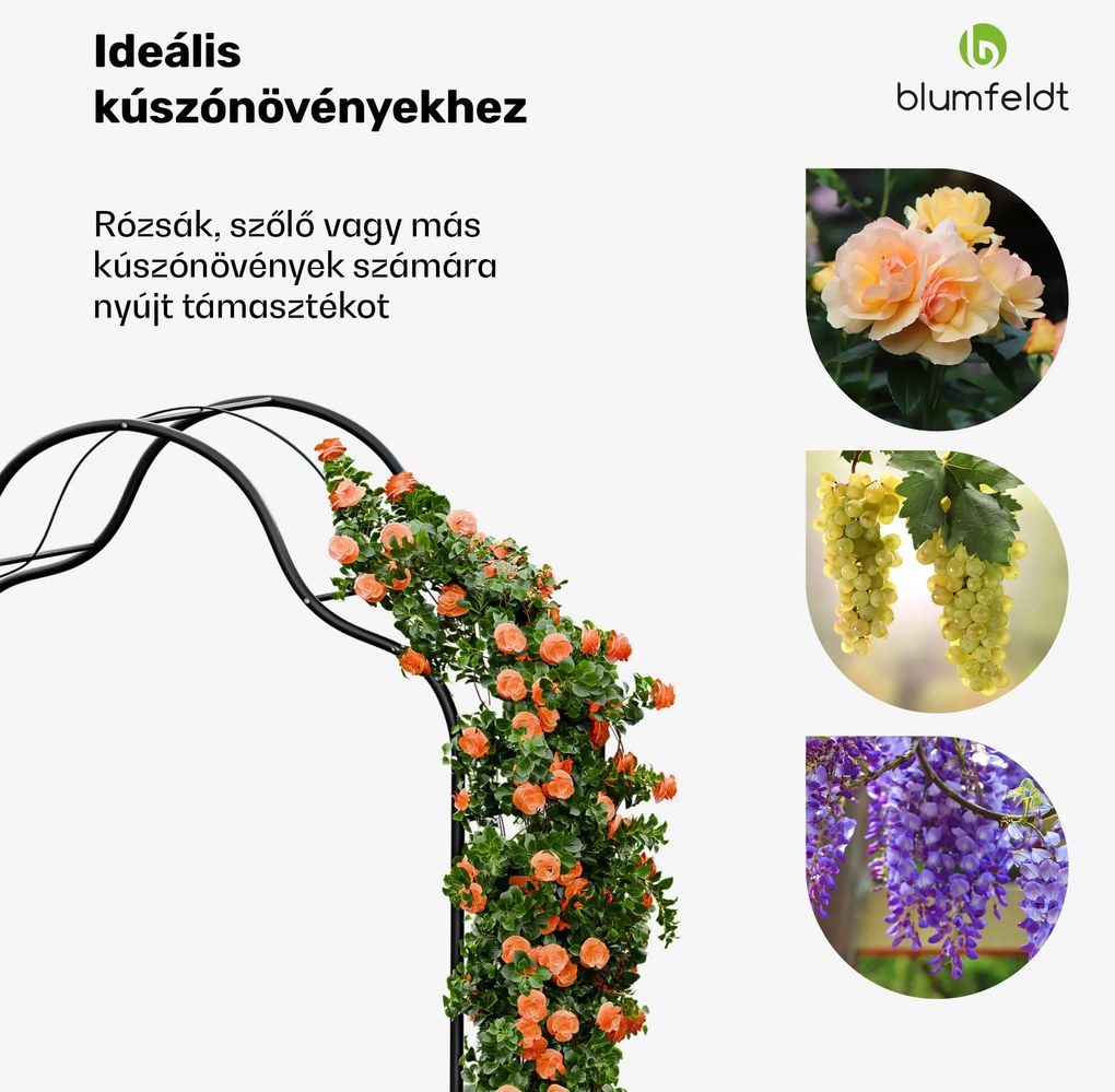 FloraBelle Cupola rózsaszín boltív, dekoratív levélminták, időjárásálló, segédeszköz kúszónövényekhez