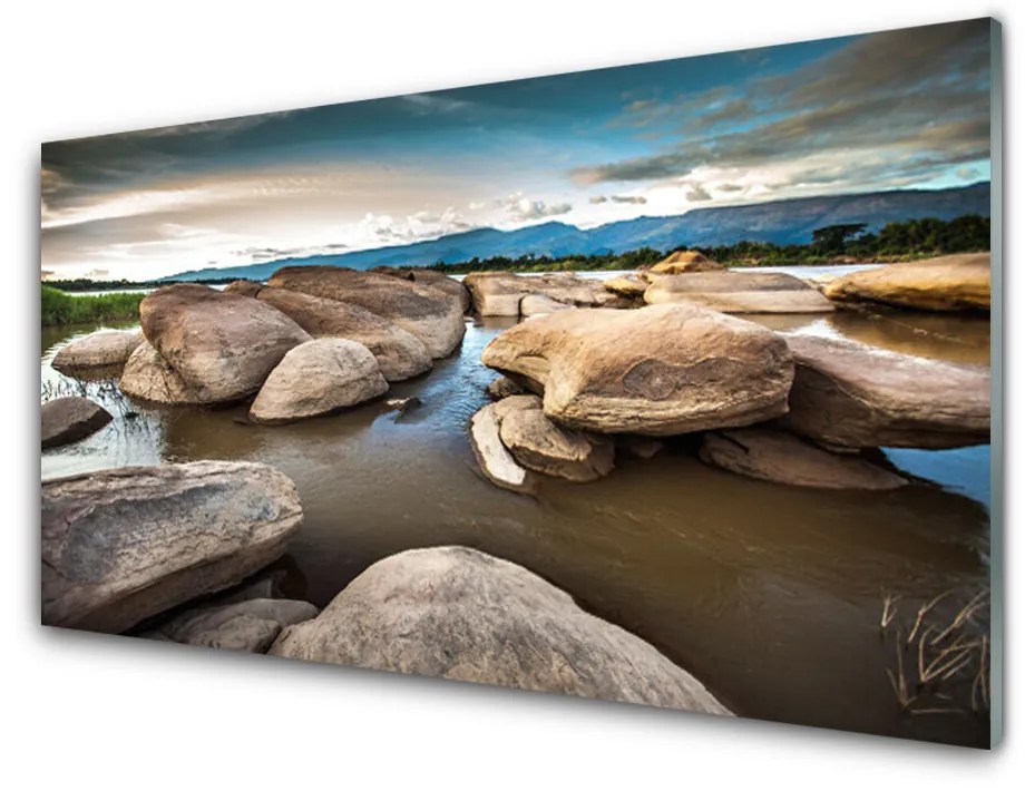 Üvegkép falra szikla táj 100x50 cm