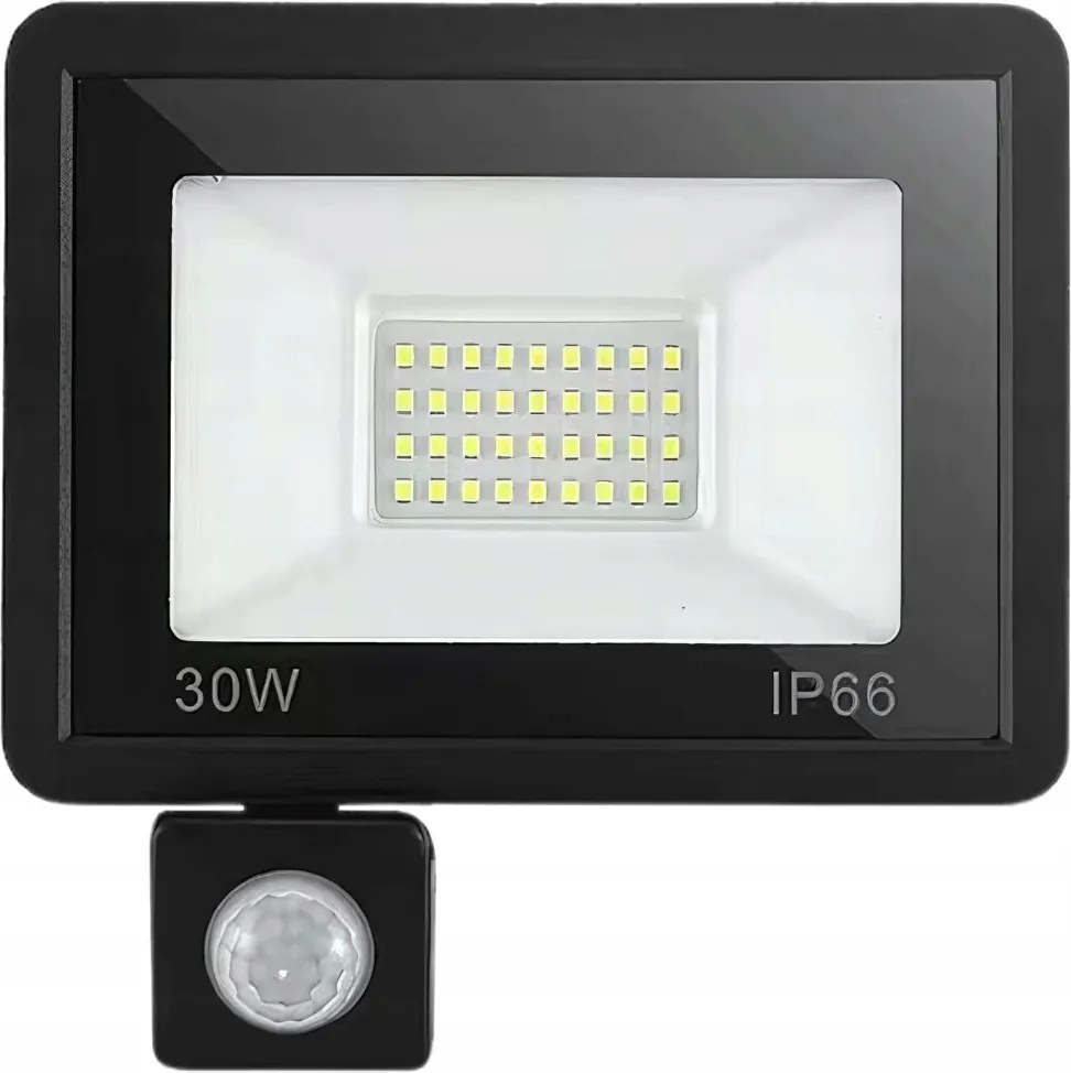 Halogén Fényvető Led Reflektor 30W 6000K Szürkületi Mozgásérzékelővel IP66