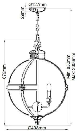 Feiss FE-ADAMS-4P-ANL - Csillár láncon ADAMS 4xE14/60W/230V bronz
