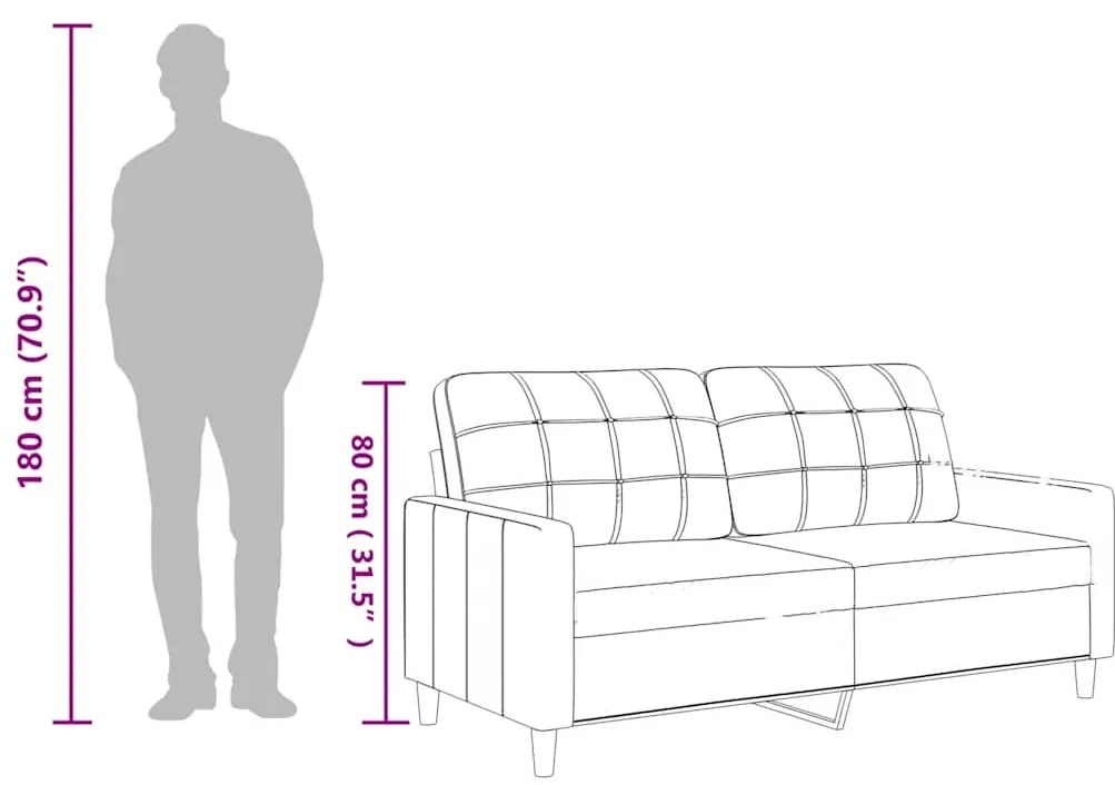 2 személyes fekete műbőr kanapé 140 cm