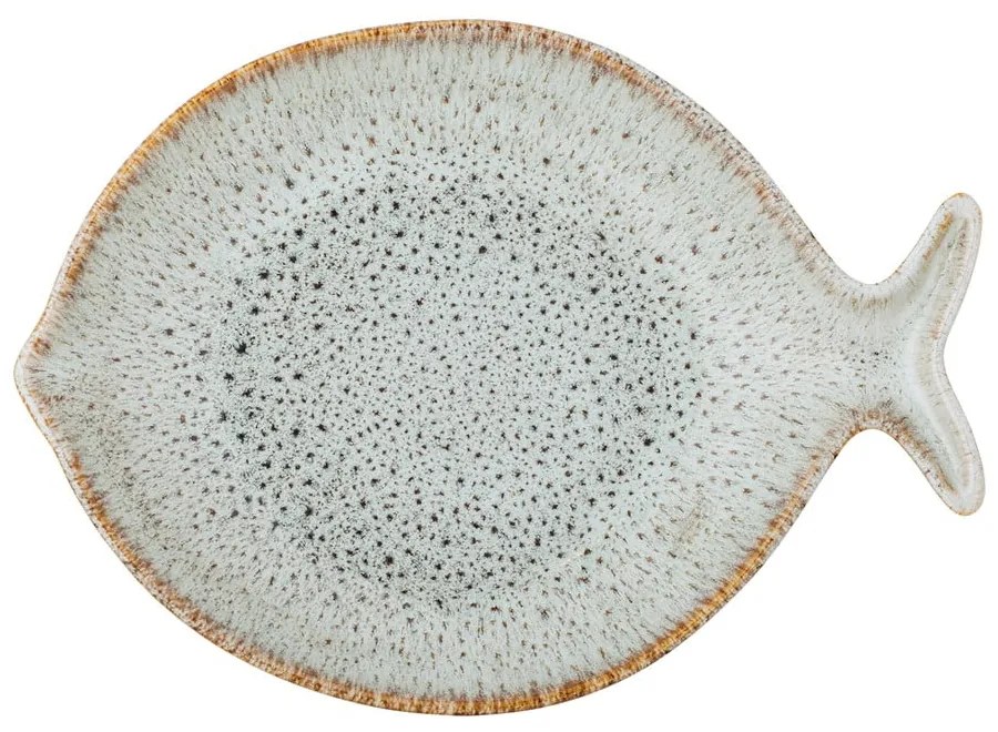 Kék-bézs szervírozó kőedény tányér Fleur – Bloomingville