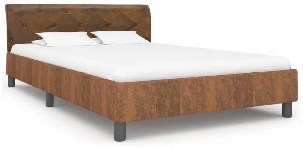 vidaXL barna művelúr ágykeret 120 x 200 cm