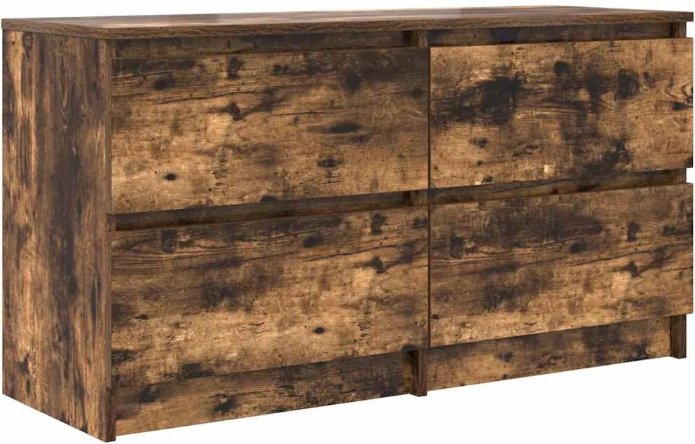 vidaXL füstös tölgy színű szerelt fa TV-szekrény 100x35x54 cm