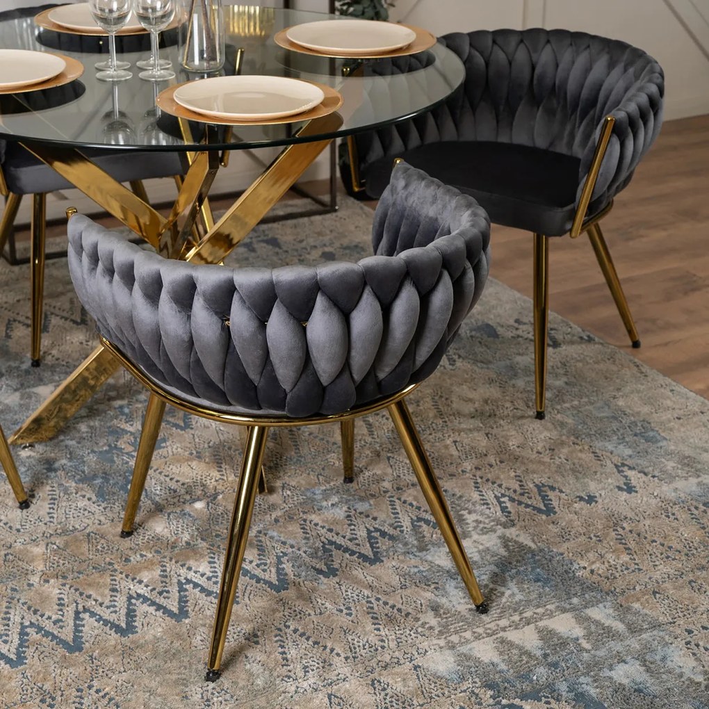 Elegáns Szürke Étkezőszék Arany Lábbal. CAPRI