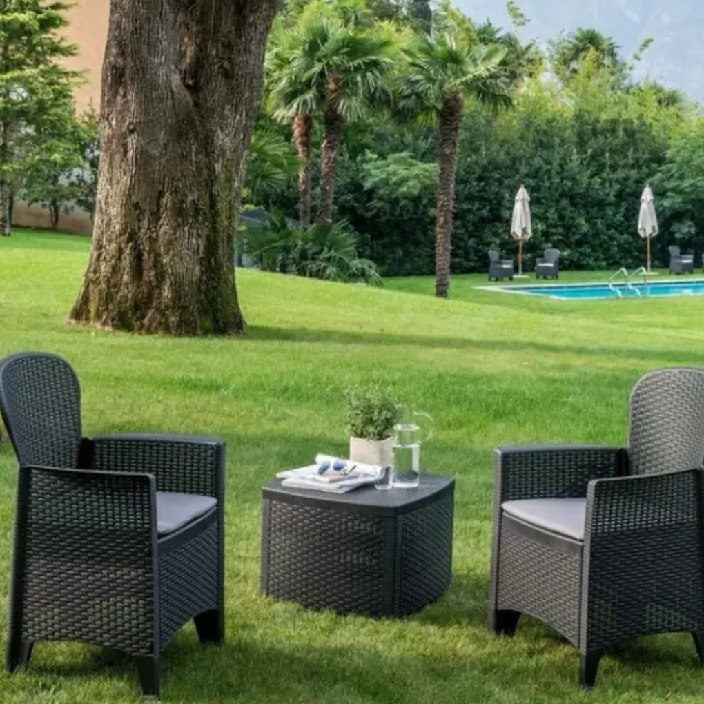 Kerti garnitúra TREE, 3 részes, antracit színben I.P.A.E-Progarden