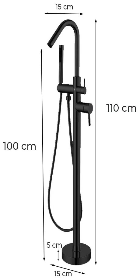 Lio szabadon álló csaptelep fekete