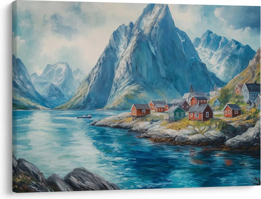Kép - Norvég falu (70x50 cm)