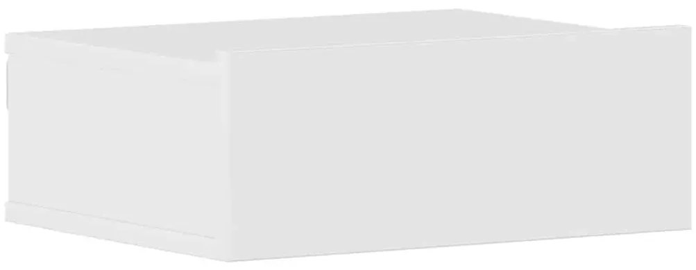 2 db magasfényű fehér szerelt fa függő éjjeliszekrény 40x30x15