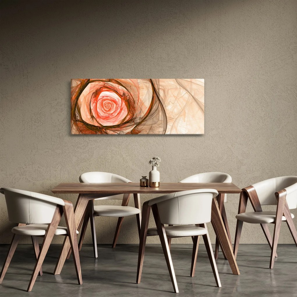 Kép - Absztrakt rózsaszín rózsaszín fehér háttérrel (120x50 cm)