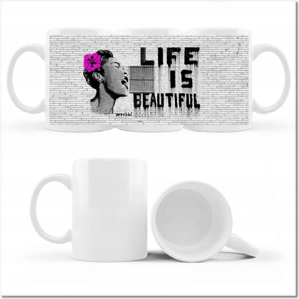 Fotó bögre Banksy Life is beautiful