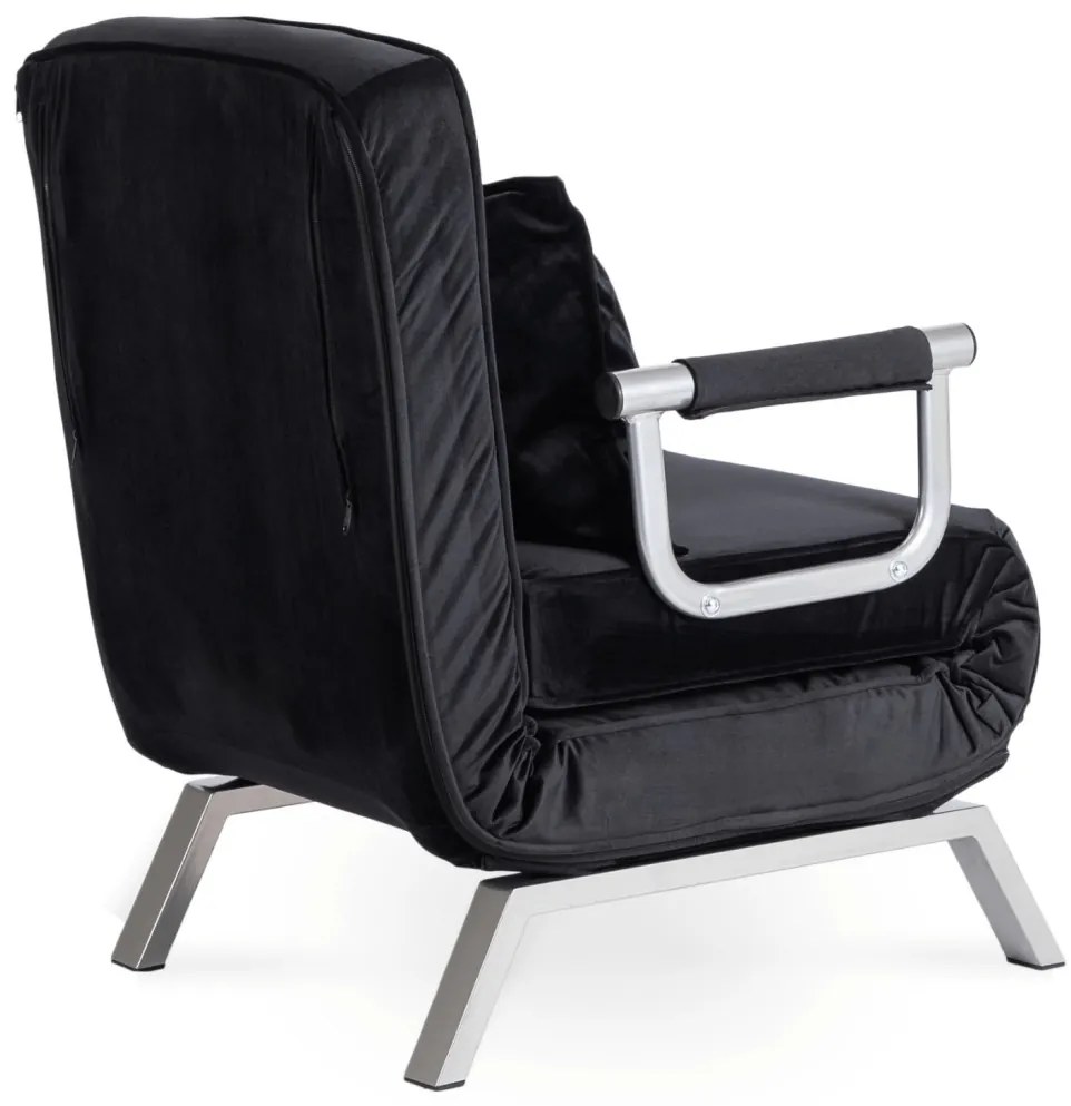 Ágyazható Fotel BART Fekete Bársony Kárpittal.