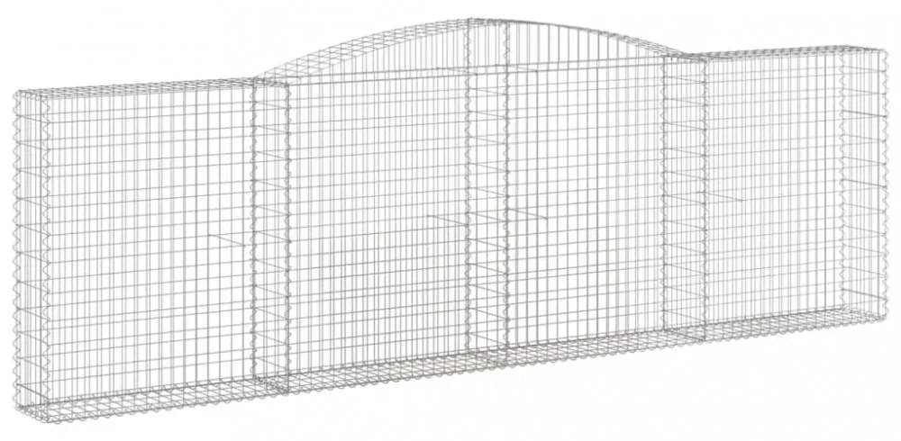 vidaXL 6 db íves horganyzott vas gabion kosár 400x30x120/140 cm