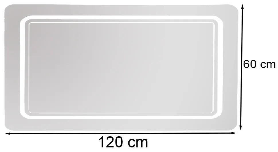 Vid 120 tükör led világítással 120x60 cm