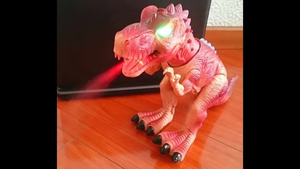 Sétáló Ordító Játék Tirannoszaurusz-rex világító nyelvvel