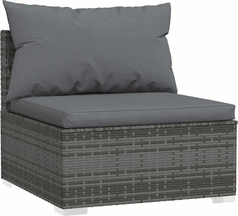 4 részes szürke polyrattan kerti ülőgarnitúra párnákkal