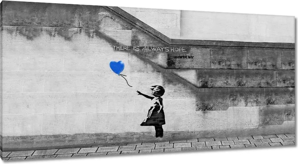 Festmények 115x55 Banksy Always Hope Mural