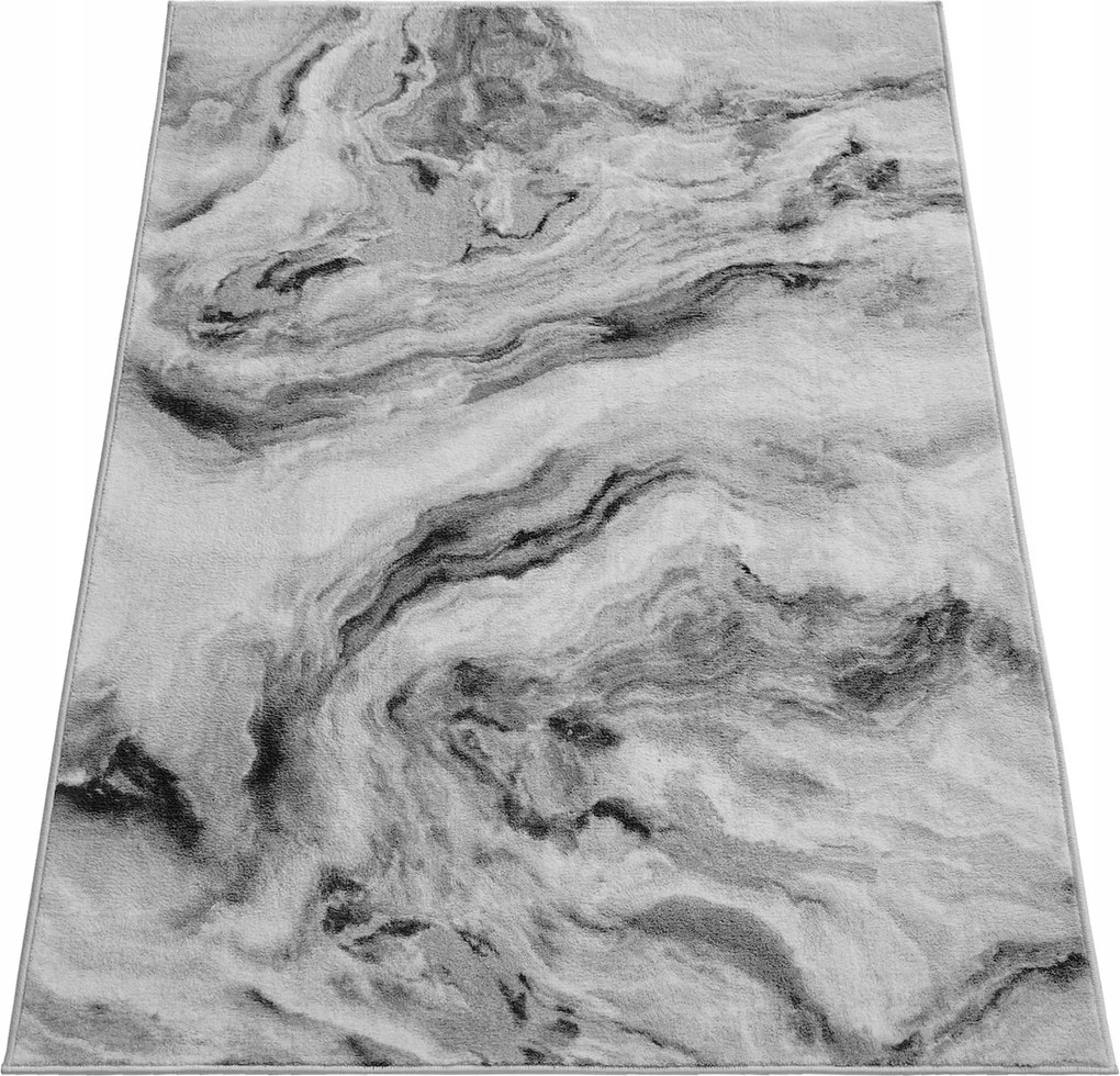 Szőnyeg 200x290 Márvány Szürke Plüss Puha Modern Hálószoba Nappali