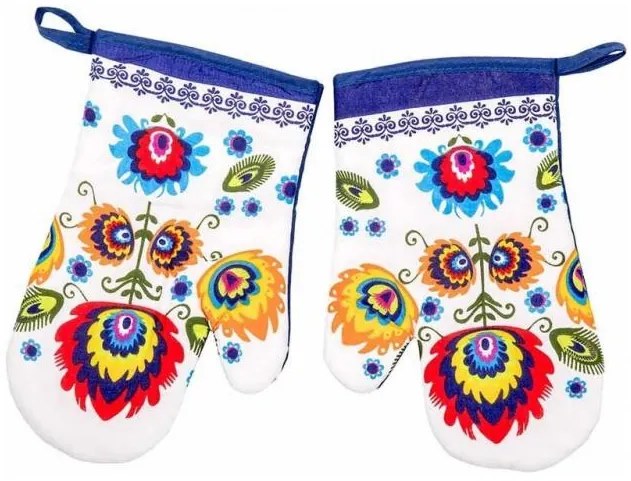 Konyhai kesztyű folklór kék 2db TiaHome