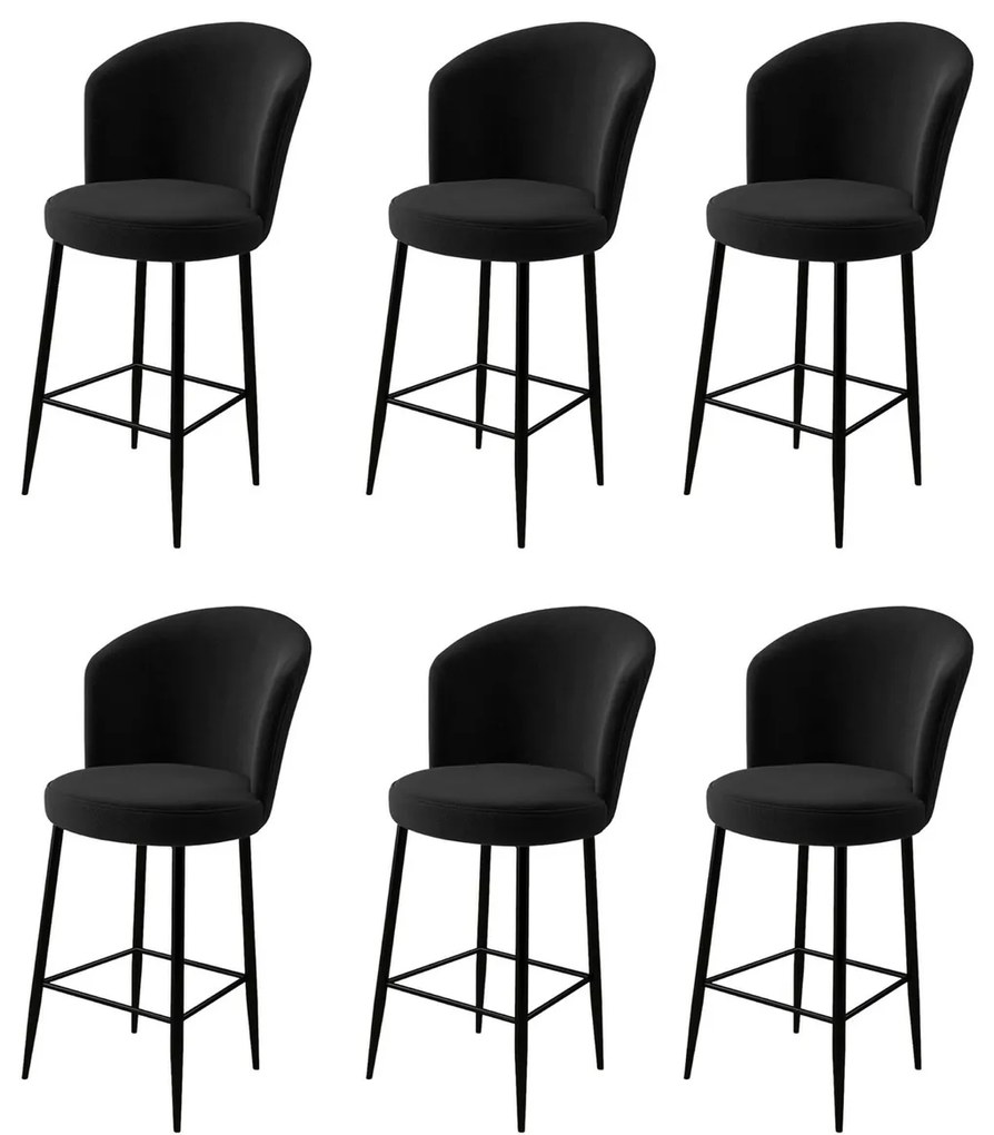 Fora Black bárszék szett, 6 db, 6 db