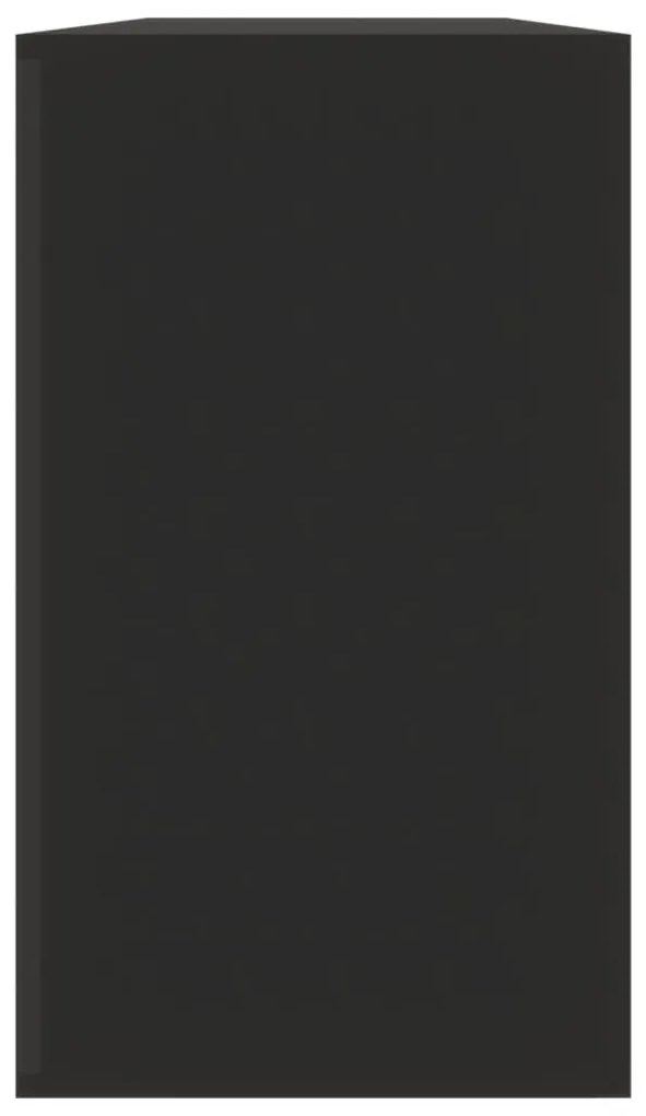 fekete cipőpad 80 x 24 x 45 cm rétegelt fából