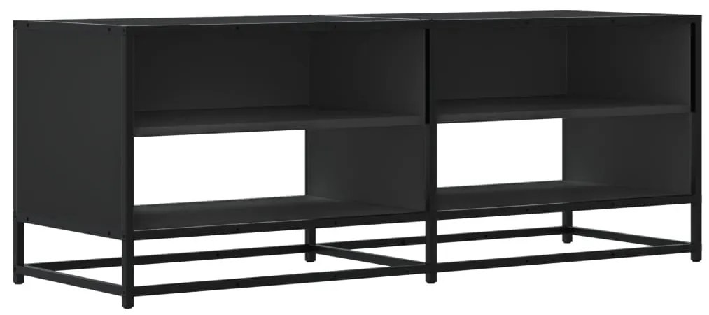 fekete szerelt fa és fém TV-szekrény 120,5x40x46 cm