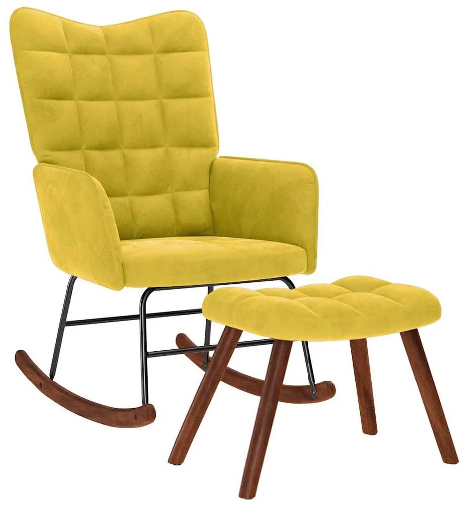 sárga bársony hintaszék ülőkével