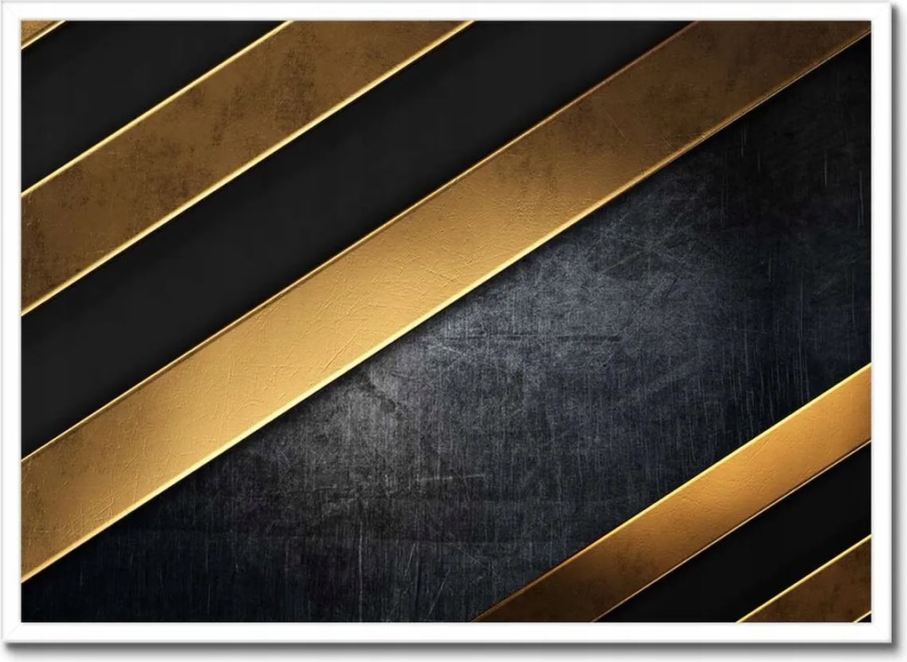 Poszter fehér keretben 70x50 Arany csíkos