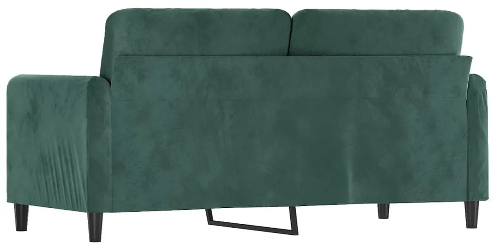 kétszemélyes sötétzöld bársony kanapé 140 cm