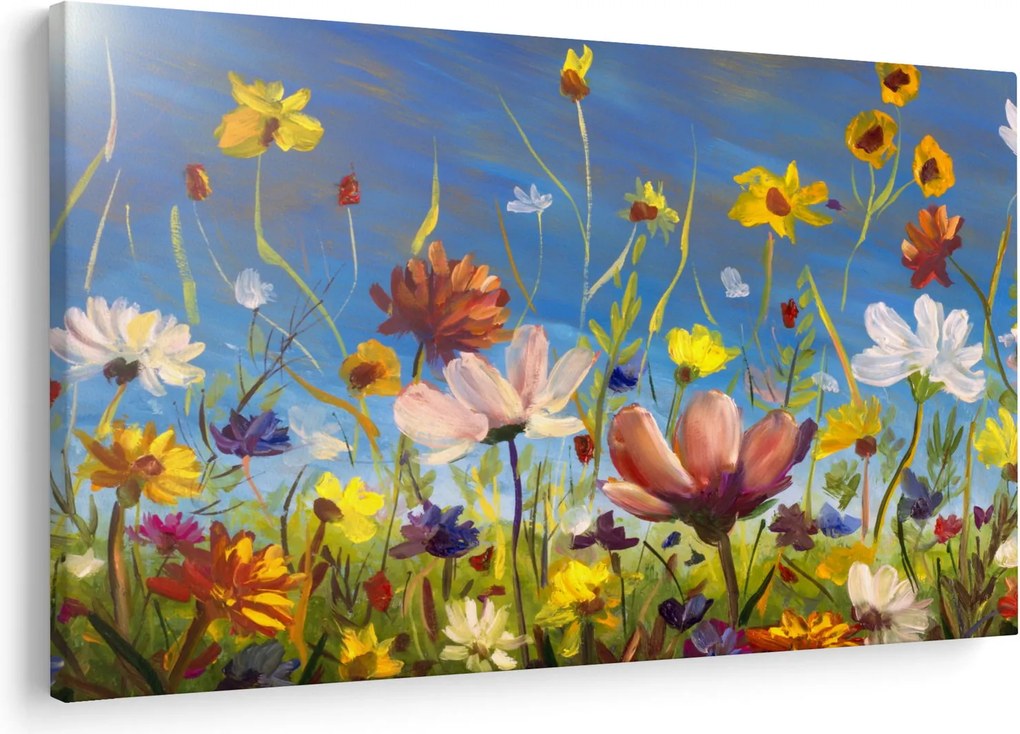 Festett kép egy virágzó rét (90x60 cm)
