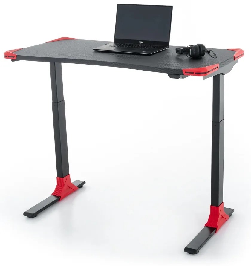 OfficeTech Game állítható magasságú asztal, 120 x 60 cm, fekete